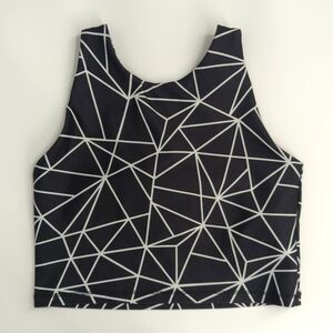 DSG Dick's Sporting Goods Girl's Black White Geometric Sports Bra Medium (10-12)
